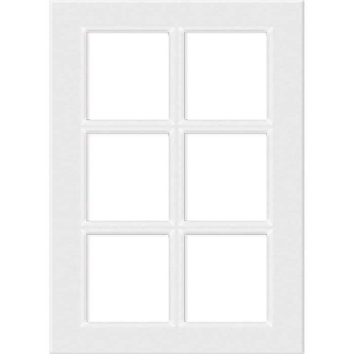 Kaboodle 450mm 6 Panel Glass Cabinet Door - Gloss White