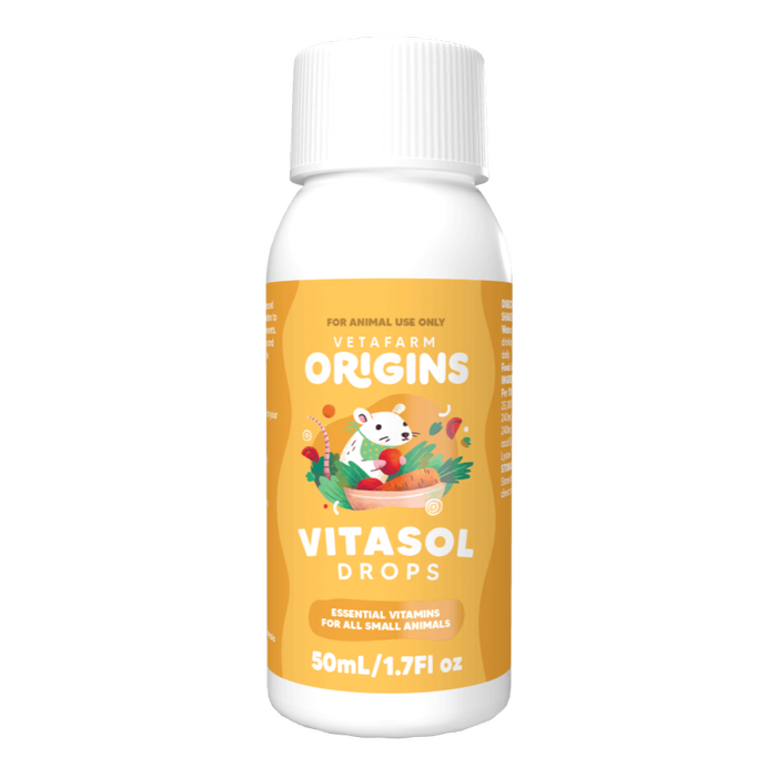 Vetafarm Origins Vitasol Drops Small Animal Liquid Mutivitamins 50ml