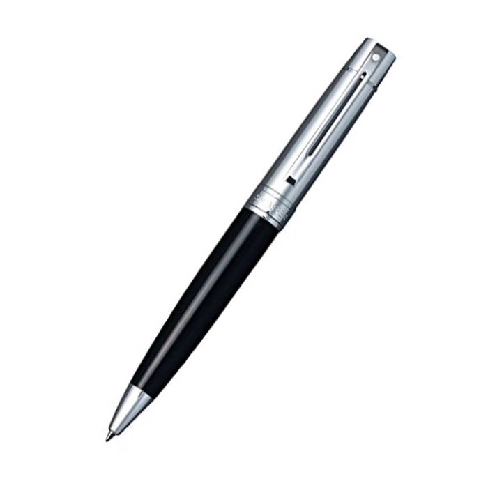 300 Glossy Black/Chrome Cap/Chrome Plated Pen (Ballpoint)