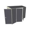 Build-a-Shed 0.8 x 3 x 2m Hinged Door Tunnel Shed with Double Hinged Side Doors - Grey