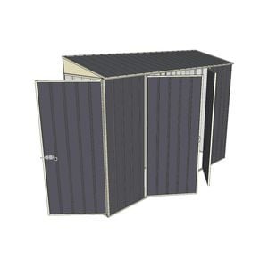 Build-a-Shed 0.8 x 3 x 2m Hinged Door Tunnel Shed with Double Hinged Side Doors - Grey