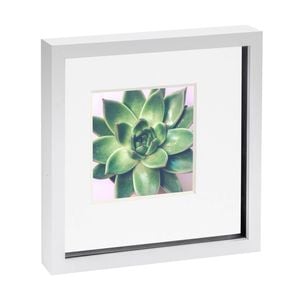 Nicola Spring 10" x 10" White 3D Box Photo Frame - 6" x 6" Mount