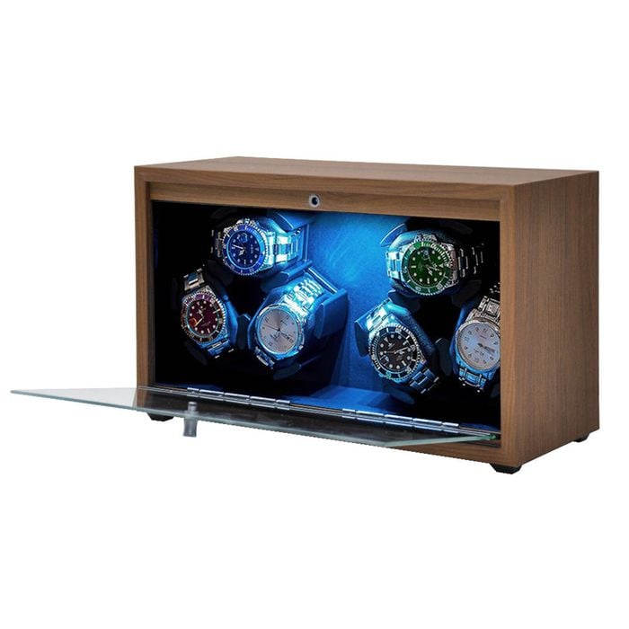 Automatic Rotation Watch Winder Case Wooden Watch Spinner 5 Rotation Modes