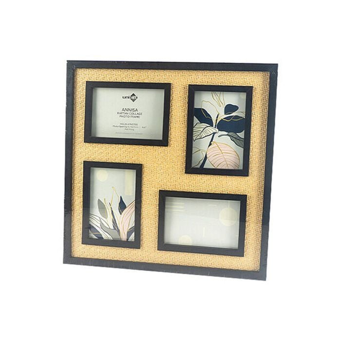 Unigift Annisa Rattan Wooden Picture Photo Frame 10x15cm Black&Natural