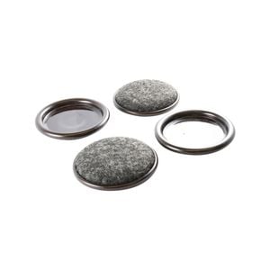Surface Gard 51mm Brown Round Carpet Base Castor Cups - 4 Pack