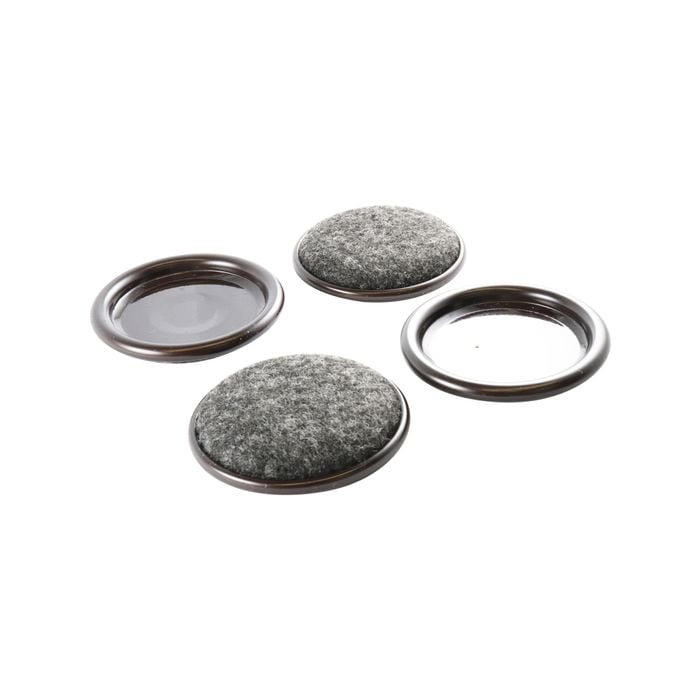 Surface Gard 51mm Brown Round Carpet Base Castor Cups - 4 Pack