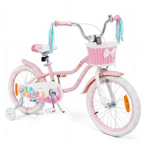 Costway 46cm Kids Bicycle Adjustable Mermaid Bike Light Pink