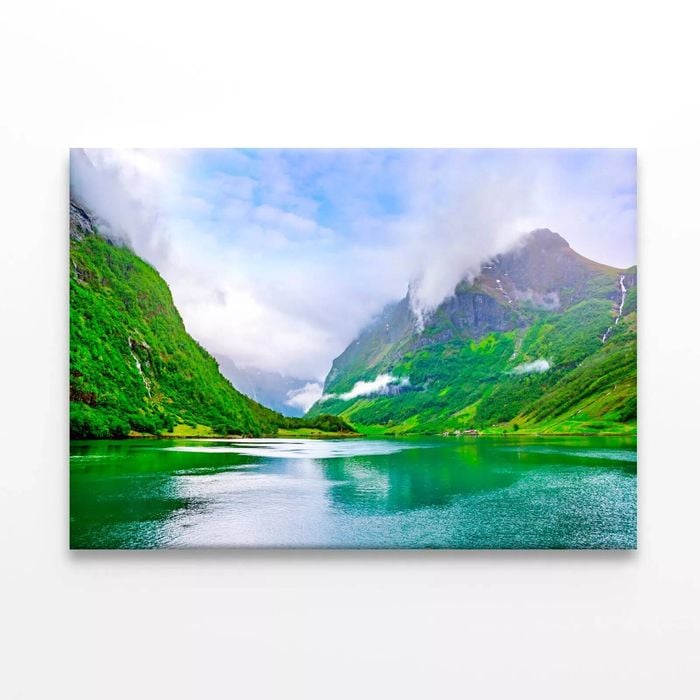 Scandinavian with Mountains  Print 100% Australian Made 75 x 50cm  (Stretched)