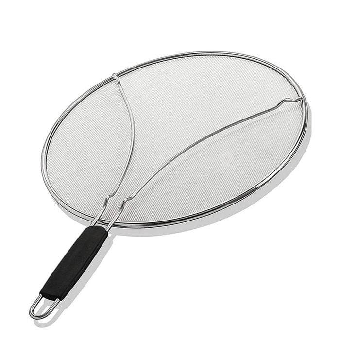Catzon 29cm Splatter Screen for Frying Pan Stainless Steel Fine Mesh-Black