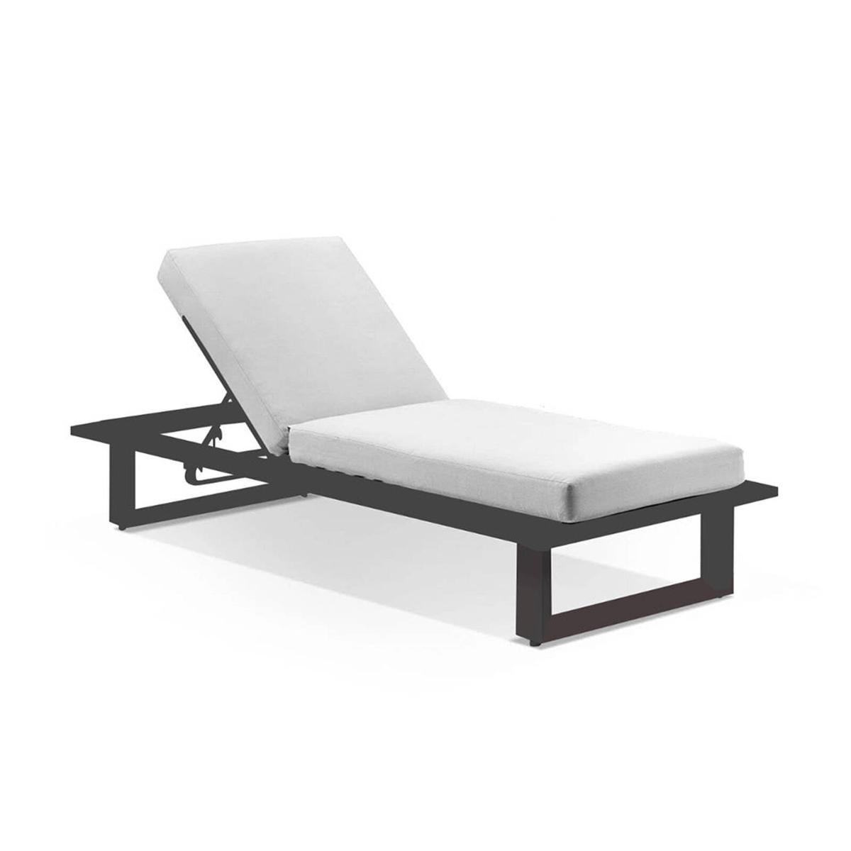 Arcadia Outdoor Aluminium Sun Lounge Charcoal Textured Olefin Grey Bunnings Australia