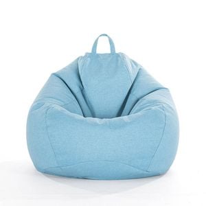Catzon Bean Bag Chair Cover (No Filler) Linen Washable-LightBlue(3XL)