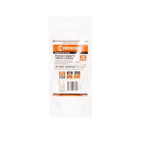 Crescent 100  x 2.5mm Natural Cable Ties - 25 Pack