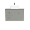 New England Joinery 750mm Diadem Centre Basin SilkSurface Top Wall Hung Vanity