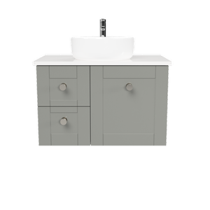 New England Joinery 750mm Diadem Centre Basin SilkSurface Top Wall Hung Vanity