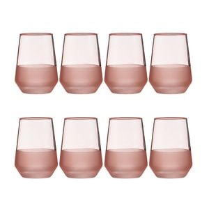 2x 4pc Ladelle Panama Drinking Glass Durable Tumbler Kitchen Glassware Coral