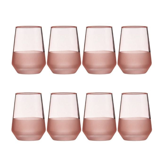 2x 4pc Ladelle Panama Drinking Glass Durable Tumbler Kitchen Glassware Coral