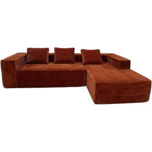 Akemi L Shape Sofa - Burnt Orange