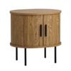 Oikiture Bedside Table Side End Tables Storage Cabinet Natural