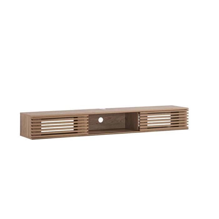 Clancy Wall Mount Entertainment TV Unit Floating 2 Doors 180cm Oak