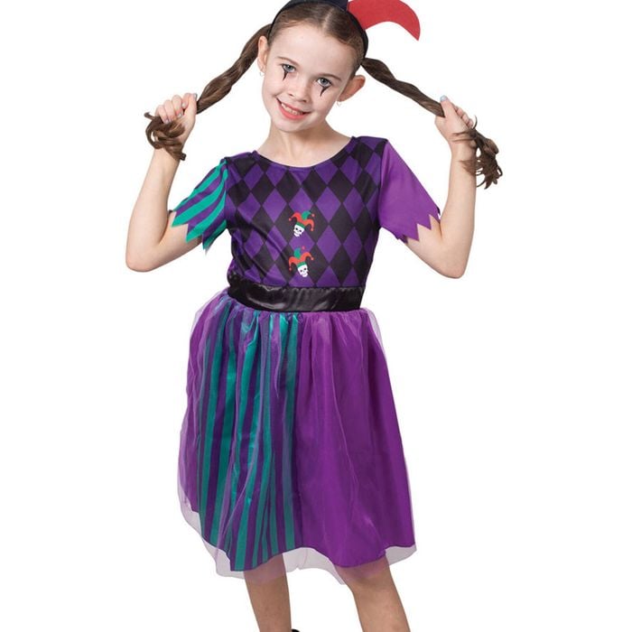 Harlequin Jester Girls Halloween Costume - 6-8