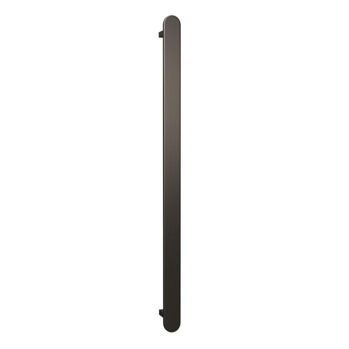 Hotwire 900mm Brushed Nickel Single Vertical Flat Slimline Heated Towel Rail