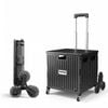 Viviendo Folding Shopping Trolley Portable Grocery Cart Rolling Wheel with Sliding Cover