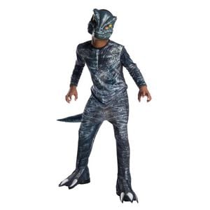 Jurassic World Velociraptor Blue Halloween Costume for Kids with Mask, 3-5-YRS