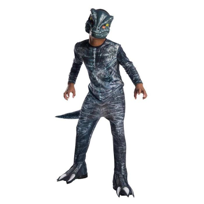 Jurassic World Velociraptor Blue Halloween Costume for Kids with Mask, 3-5-YRS