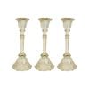 3PK Glass 25cm Large Belle Taper Stick Candle Holder - Champagne