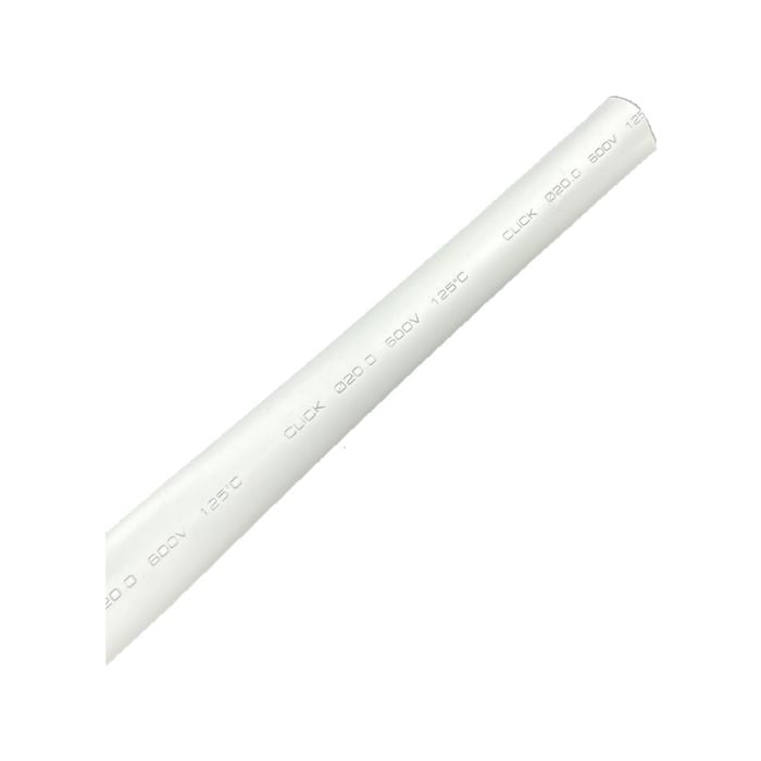 Click 20mm x 1.2m White Heat Shrink Thin Wall Tubing