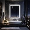 OAKORY 50x70cm Rectangular LED Bathroom Mirror Backlit Dimmable 3-Colour Light Anti-Fog Touch Control