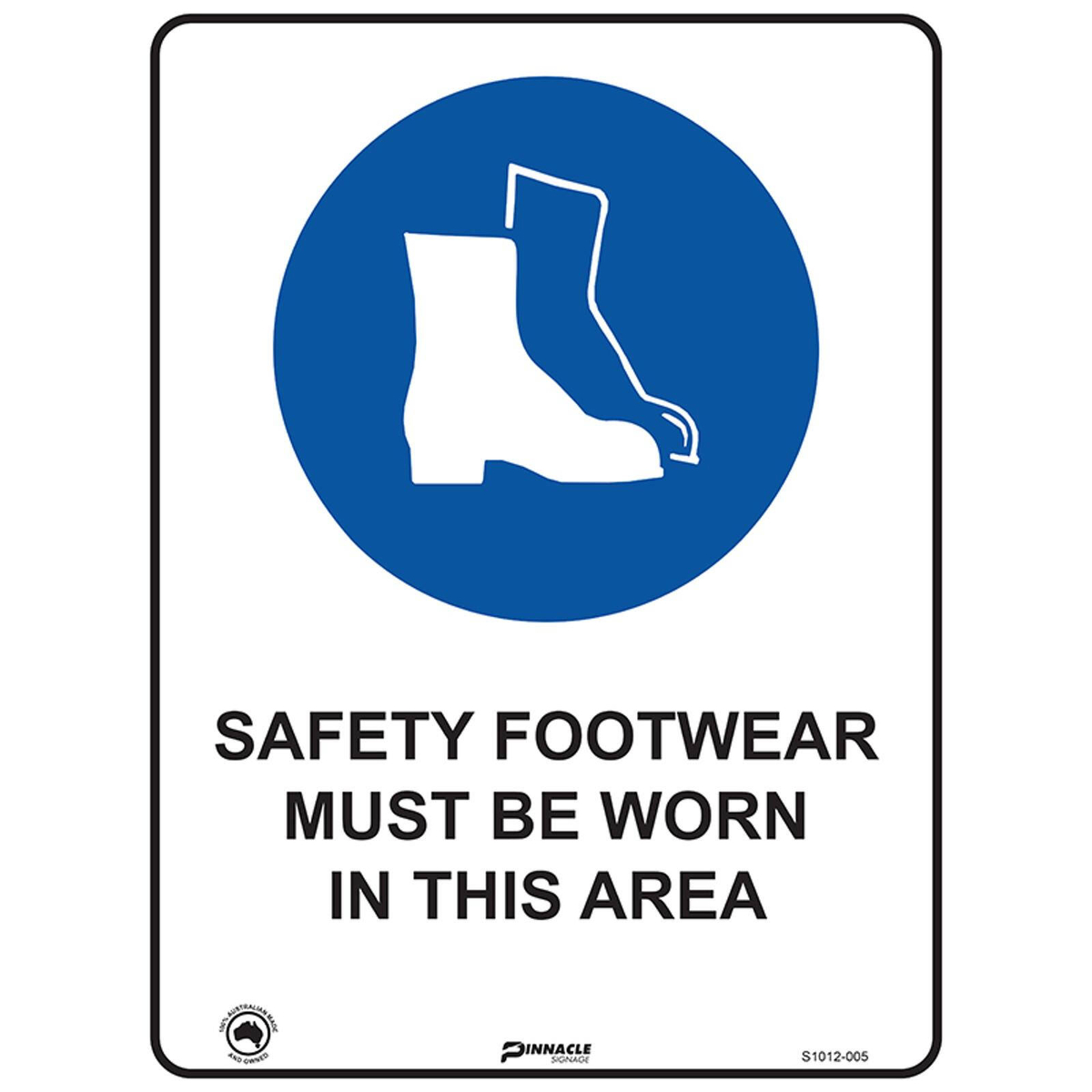 Pinnacle 400 x 300mm Metal Safety Footwear Must Be Worn In This Area ...