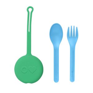 3pc Omie Omiepod Kid-Friendly Cutlery Set w/ Fork and Spoon Mint Green