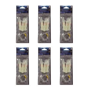 6x Wilson Rigged to Jig Rig 3 Hook Squid Style Jig Fully UV Active - Colour #5