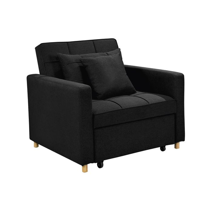 Suri 3-in-1 Convertible Lounge Chair Bed by Sarantino - Black