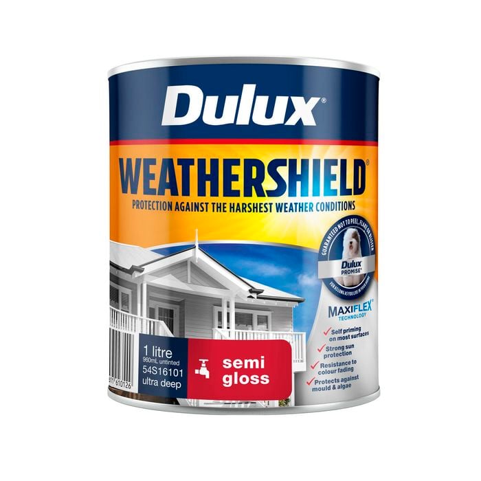 Dulux 1L Ultra Deep Weathershield Semi Gloss Exterior Paint