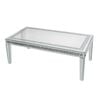 P&P Silver Mirrored Diamond Inlay Coffee Table, Rectangular