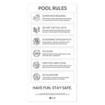 Pool Signs Australia Pool Rules Sign - Ice White