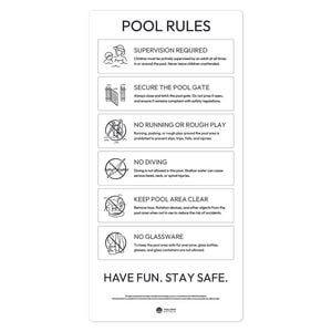 Pool Signs Australia Pool Rules Sign - Ice White