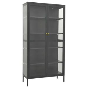vidaXL Display Cabinet Anthracite 90x40x180 cm  and Tempered Glass