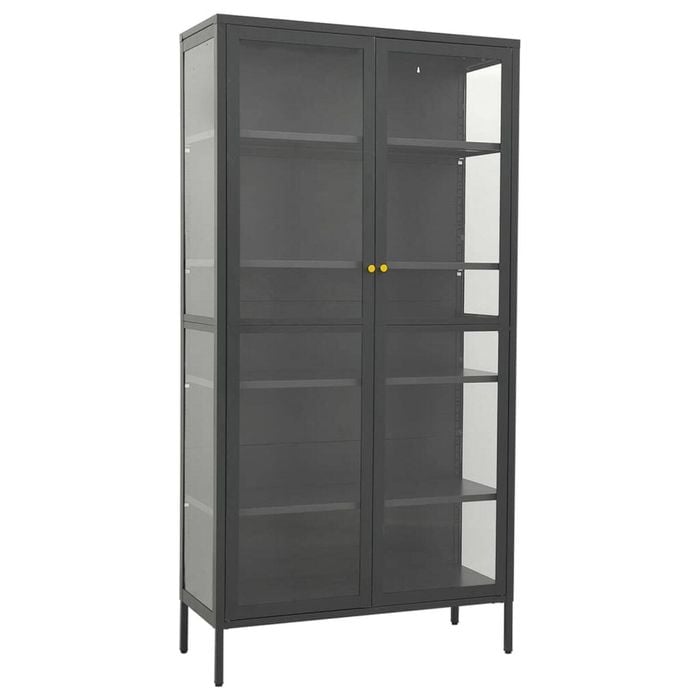vidaXL Display Cabinet Anthracite 90x40x180 cm  and Tempered Glass