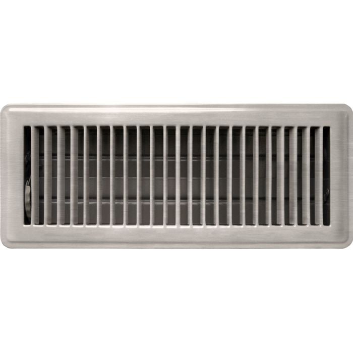 Accord 10 x 30cm Satin Chrome Louvered Floor Register