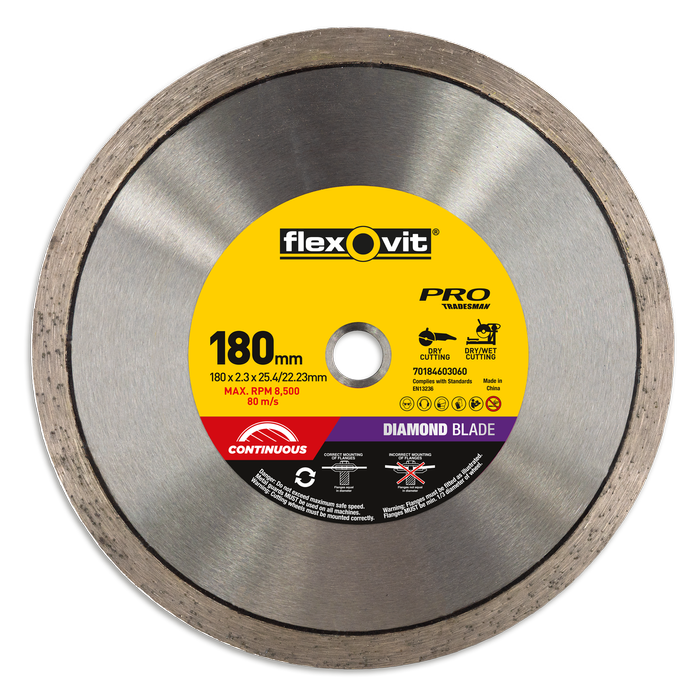 Flexovit 180 x 25/20mm Pro Continuous Diamond Blade