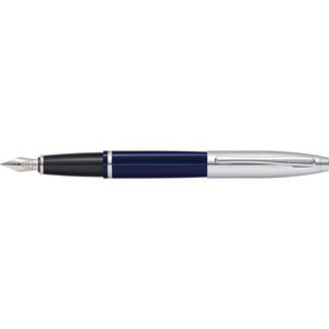 Cross Calais Fountain Pen Signing/writing Stationery Medium Nib Blue Lacquer