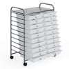 Costway 20 Drawers Metal Rolling Storage Trolley Cart