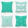 Set of 4 Luxton Flannel Home Decoration Cushion Covers (Turquoise Green)