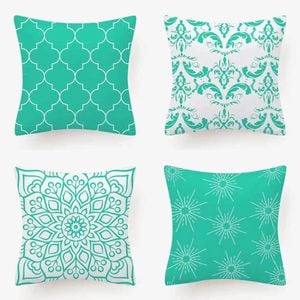 Set of 4 Luxton Flannel Home Decoration Cushion Covers (Turquoise Green)