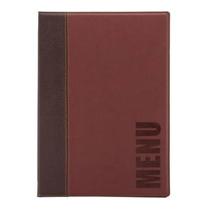 Securit Contemporary Menu Cover Holder Synthetic Leather Wine Red A4 339x245x5mm Commercial Restaurant Cafe Hospitality