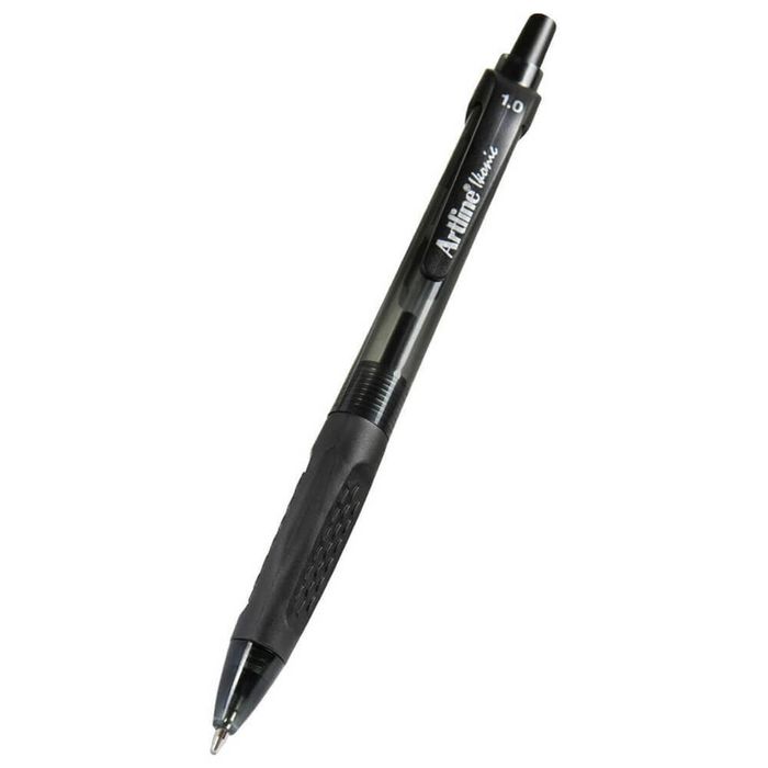 Artline Retractable Medium Pen (Box of 12) (Black)