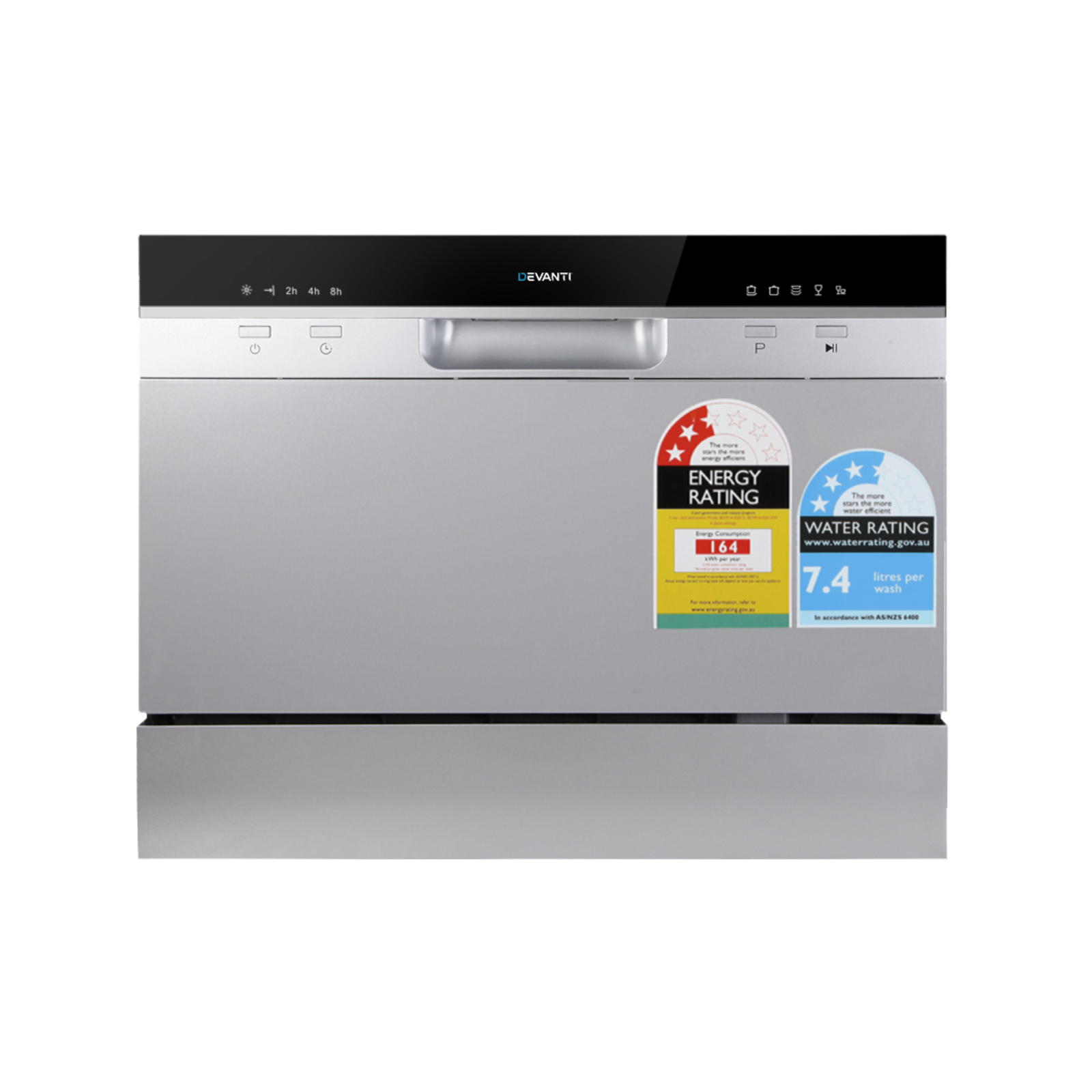Devanti Benchtop Dishwasher 6 Place Settings Silver Bunnings Australia